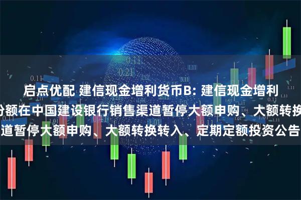 启点优配 建信现金增利货币B: 建信现金增利货币市场基金B类基金份额在中国建设银行销售渠道暂停大额申购、大额转换转入、定期定额投资公告